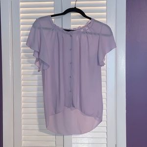 Ruffle Sleeve Button Up Blouse